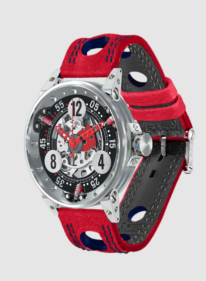 Review High Quality B.R.M Replica Watches For Sale BRM Racing V6-44-SA Stainless Steel Red